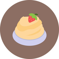 Pavlova icon vector image. Can be used for World Cuisine.