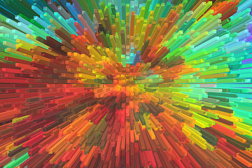 Abstract multicolored technology background with cubes up, extrusion. Magic graphic effect