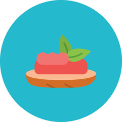 Bruschetta icon vector image. Can be used for World Cuisine.