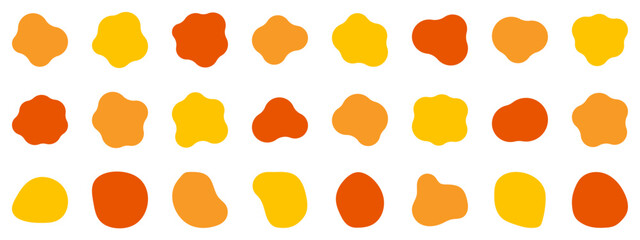 シェイプ シンプル オレンジ 黄色 抽象的な形 セット