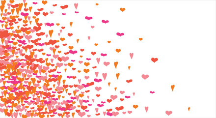 Vector edging, ribbon, border from hearts. Hand-drawn romantic pattern. Valentine's Day. Banner template. Vector illustration.