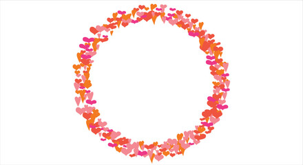 Vector edging, ribbon, border from hearts. Hand-drawn romantic pattern. Valentine's Day. Banner template. Vector illustration.