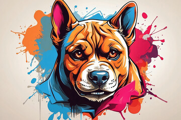 Illustrations of dogs ready to print in a colorful style