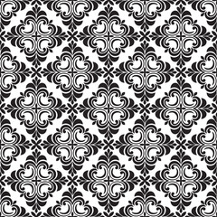 Abstract floral seamless pattern. Black and white. Modern stylish texture. Vector background.