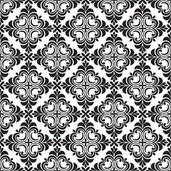 Abstract floral seamless pattern. Black and white. Modern stylish texture. Vector background.