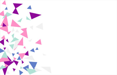 Frame of colored triangles abstract geometric pattern. Can be used as poster, banner, border, background, wallpaper, card, print, web. Vector illustration.