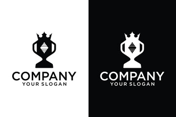 Crowned shield. Champion trophy Mascot Logo icon template for your elite team