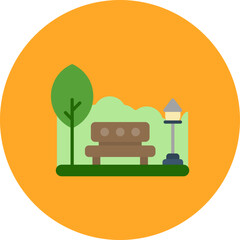 Park Landscape icon vector image. Can be used for Landscapes.