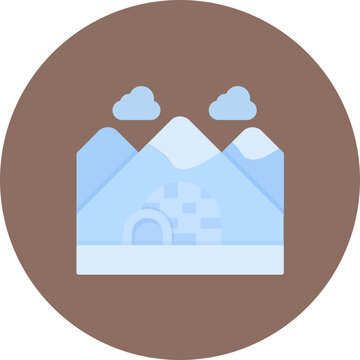Igloo Landscape icon vector image. Can be used for Landscapes.