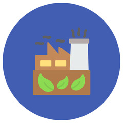 Green Factory icon vector image. Can be used for Sustainable Energy.
