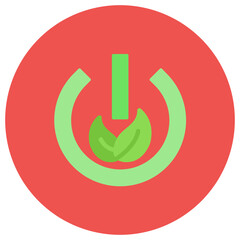 Eco Power Button icon vector image. Can be used for Sustainable Energy.