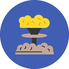 Nuclear Explosion icon vector image. Can be used for Nuclear Energy.