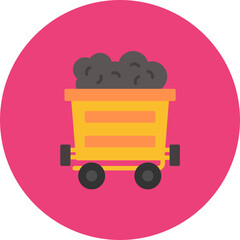 Mining Cart icon vector image. Can be used for Nuclear Energy.
