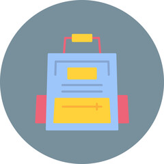 School Bag icon vector image. Can be used for Back to School.