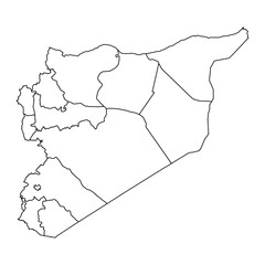 Syria map with administrative divisions. Vector illustration.