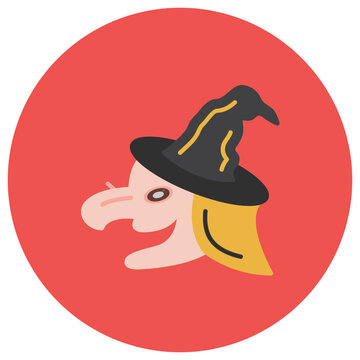 Witch icon vector image. Can be used for Halloween.