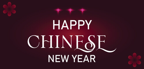 Naklejka na ściany i meble Happy Chinese New Year Text illustration Design