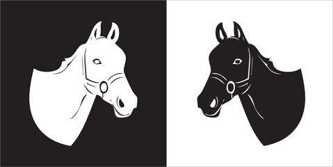 Illustration vector graphics of horse head icon