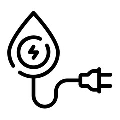 water energy line icon