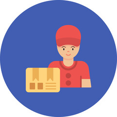 Naklejka premium Courier Man icon vector image. Can be used for Delivery and Logistics.