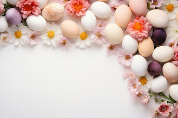 Naklejka na ściany i meble Colored Easter eggs on solid background