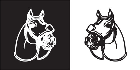Illustration vector graphics of horse head icon