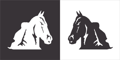 Illustration vector graphics of horse head icon