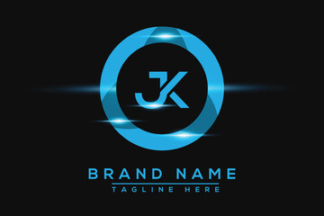 JK Blue logo Design. Vector logo design for business.