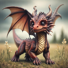 A baby dragon in the field