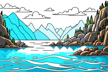 Obraz premium island in the sea. generative ai.