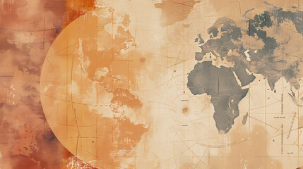Vintage map-inspired gradient in muted earth tones with a grainy texture for an adventurous travel-themed event.