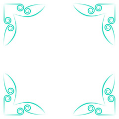 green mint image frame pattern and corner