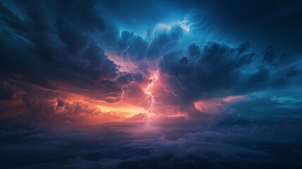 Fototapeta na wymiar Enormous lightning