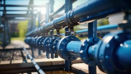 A segmented view of a rainwater harvesting system, including pipes and valves.