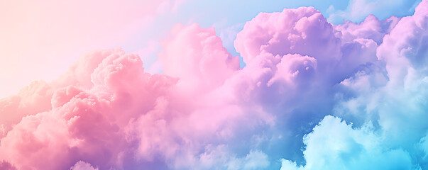 Whimsical pastel cloud gradient background in soft lavender, baby blue, and cotton candy pink, paired with a grainy texture for a dreamy aesthetic