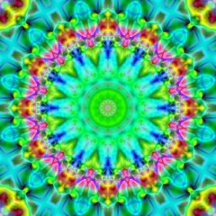 Modern floral ornament. Creative mandala. Color Raster illustration. For Wallpaper, print, fashion. Carpet designs patterns Persian relief