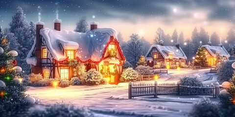 christmas village wallpaper, 