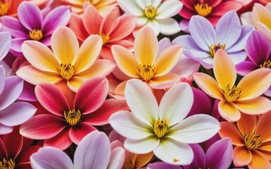 A closeup shot of flower petals highlights their vibrant colors and delicate nature 