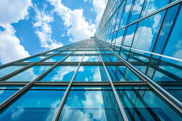 Bottom view of the skyscraper and sky