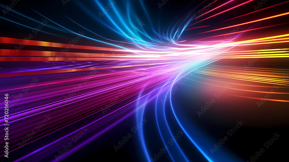 Poster glowing shiny line effect vector background, technology line background and light effect, 3d renderi