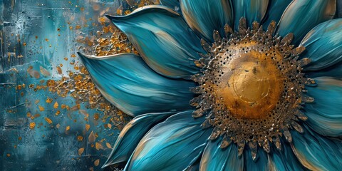 Flower of  shades of blue and teal.