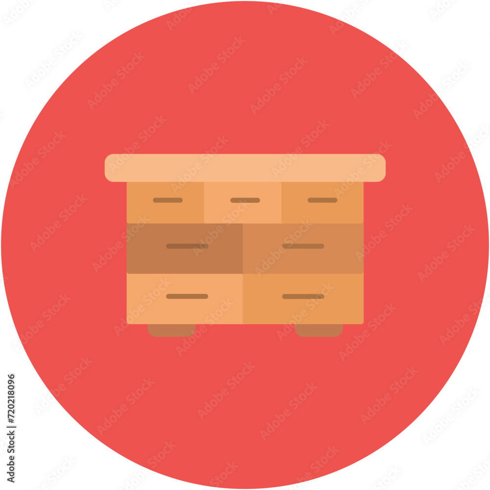 Aufkleber drawer table icon vector image. can be used for interior.