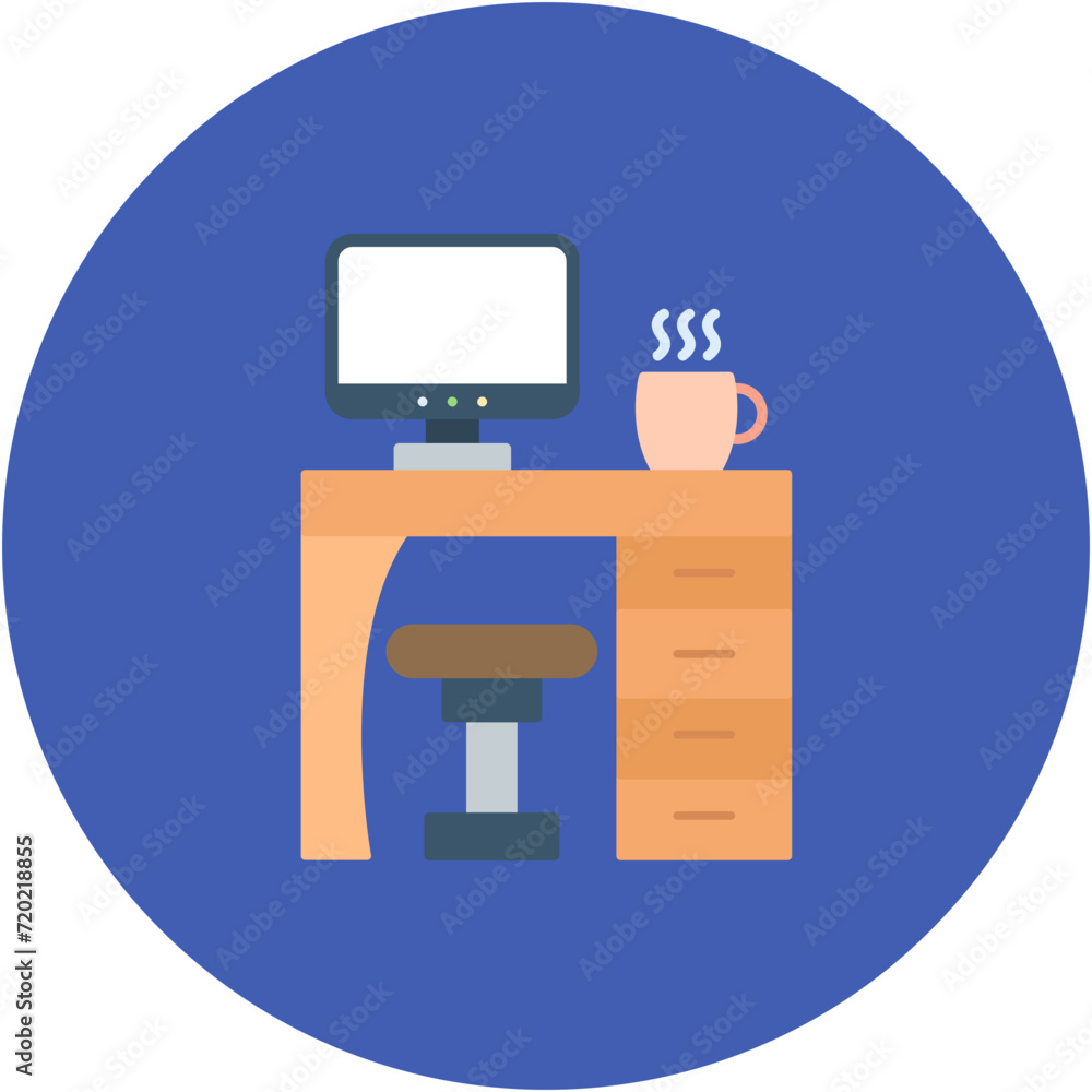 Poster Workplace icon vector image. Can be used for Interior.