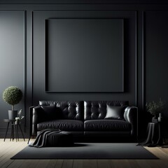 Black Modern Living Room 