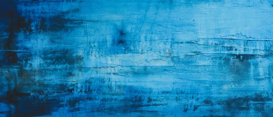 Foto op Canvas Bright blue abstract wall with textured, organic landscapes. Ideal for textured backgrounds, monochromatic depth, distressed surfaces, large canvas paintings, and realistic industrial textures © Life Background