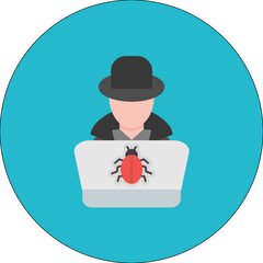 Hacker icon vector image. Can be used for Cyber Security.