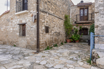 View of Choirokoitia village, located near the UN World Heritage archeological site of Choirokoitia Neolithic Settlement, in Larnaca District of Cyprus