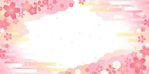 桜のイラストが美しい春の背景デザイン
