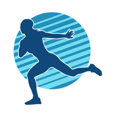 Silhouette of slim female doing exercise. Silhouette of a sporty woman doing gym workout pose. 