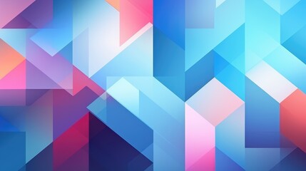 Fototapeta premium Vibrant Geometric Pattern with Vivid Colors. A striking geometric pattern with vivid blue and pink tones.